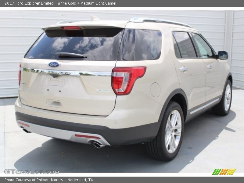 White Gold / Medium Light Camel 2017 Ford Explorer Limited
