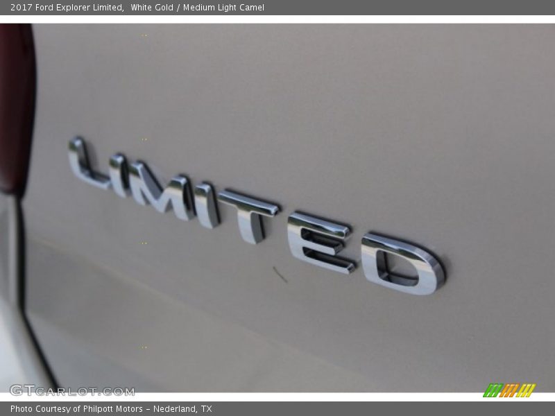 White Gold / Medium Light Camel 2017 Ford Explorer Limited