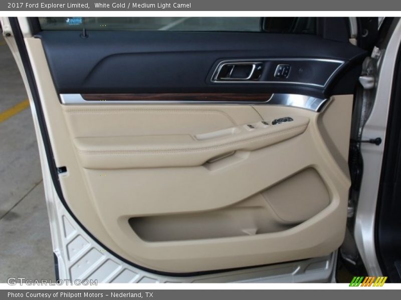 White Gold / Medium Light Camel 2017 Ford Explorer Limited