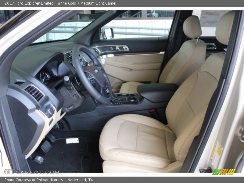 White Gold / Medium Light Camel 2017 Ford Explorer Limited