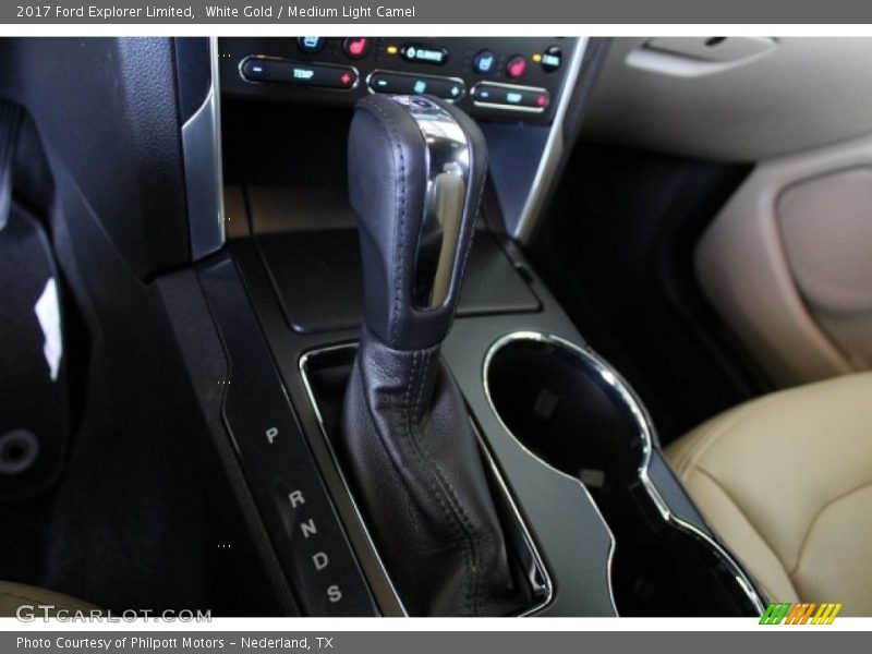 White Gold / Medium Light Camel 2017 Ford Explorer Limited