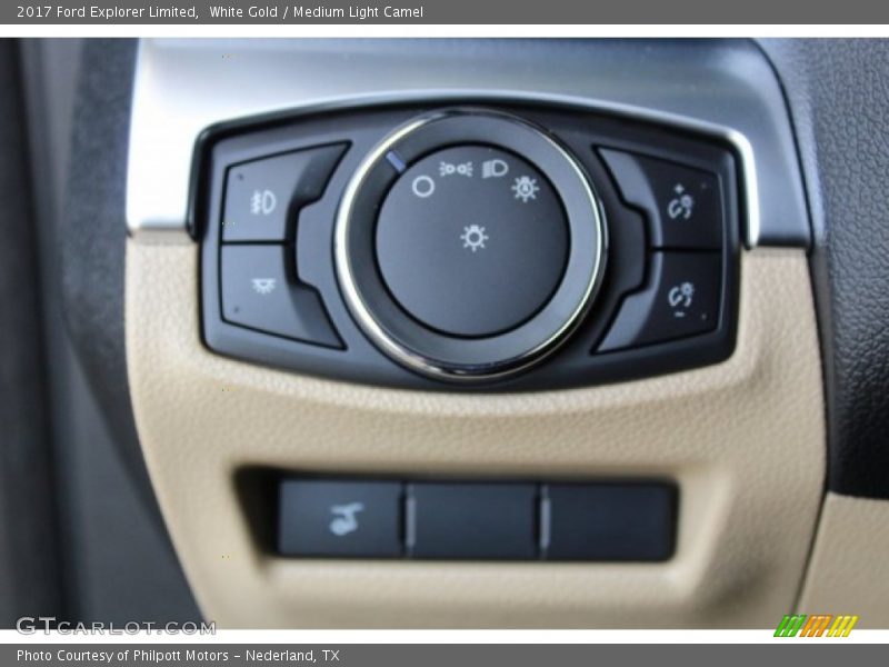 White Gold / Medium Light Camel 2017 Ford Explorer Limited