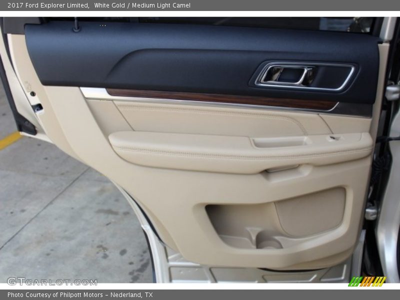 White Gold / Medium Light Camel 2017 Ford Explorer Limited