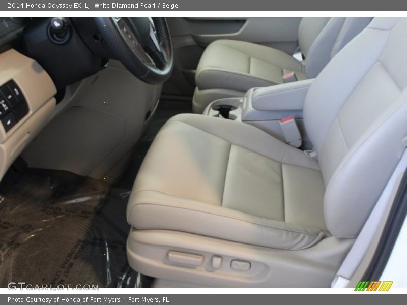 White Diamond Pearl / Beige 2014 Honda Odyssey EX-L