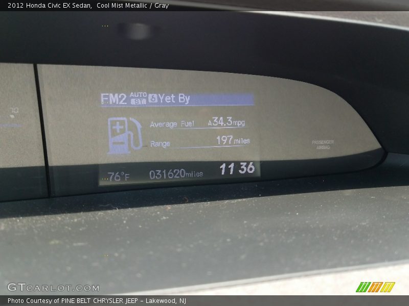 Cool Mist Metallic / Gray 2012 Honda Civic EX Sedan
