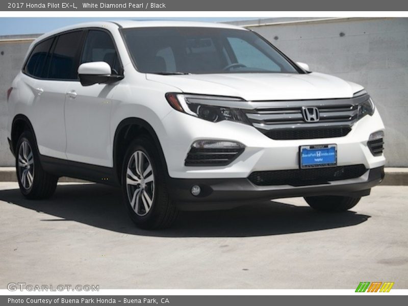 White Diamond Pearl / Black 2017 Honda Pilot EX-L