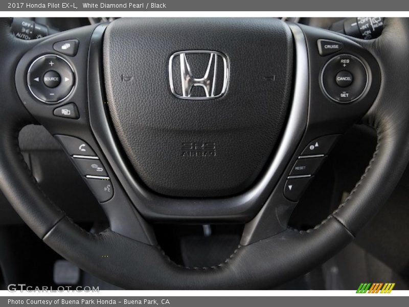 White Diamond Pearl / Black 2017 Honda Pilot EX-L