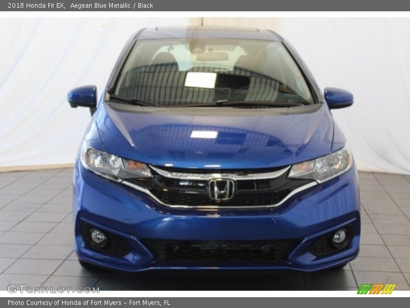 Aegean Blue Metallic / Black 2018 Honda Fit EX
