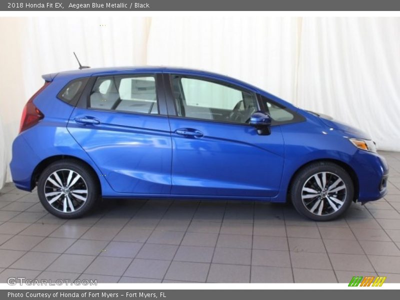 Aegean Blue Metallic / Black 2018 Honda Fit EX