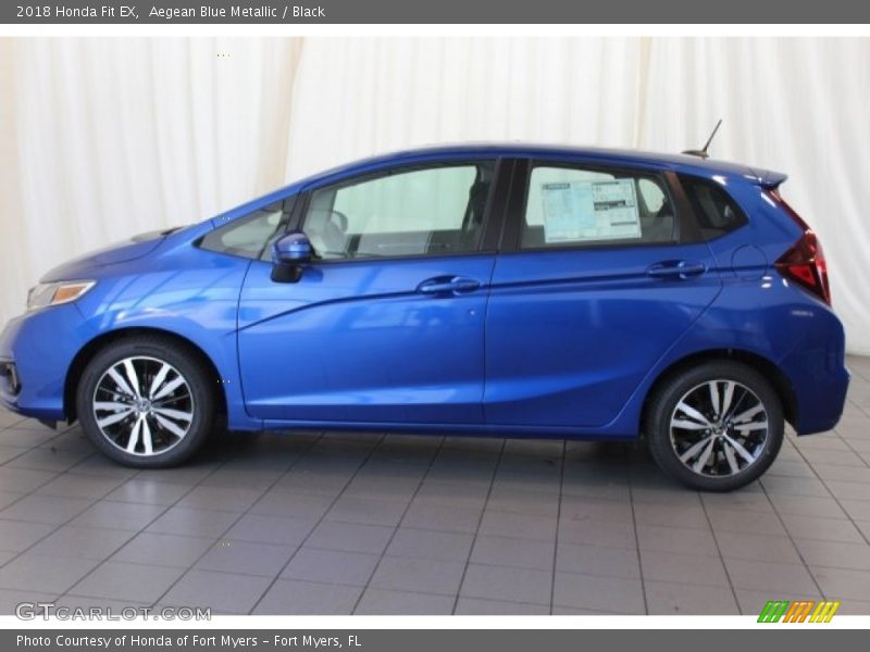 Aegean Blue Metallic / Black 2018 Honda Fit EX