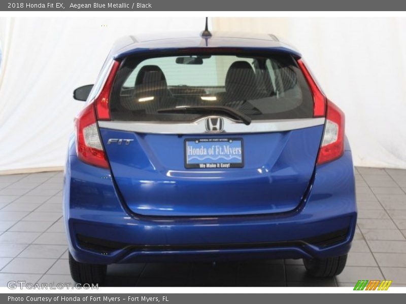 Aegean Blue Metallic / Black 2018 Honda Fit EX