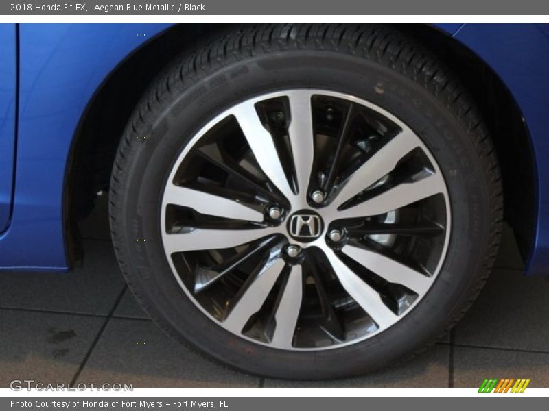 Aegean Blue Metallic / Black 2018 Honda Fit EX