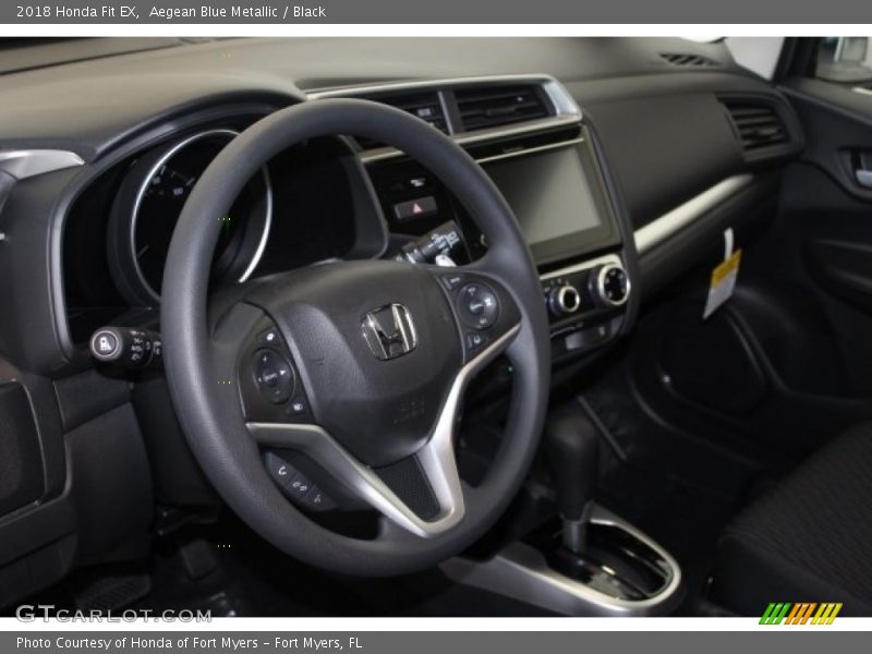 Aegean Blue Metallic / Black 2018 Honda Fit EX