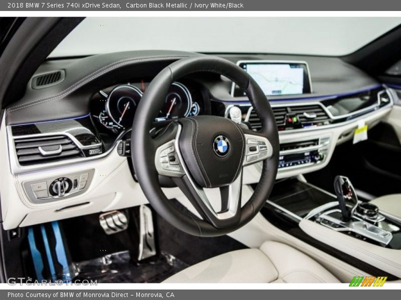 Carbon Black Metallic / Ivory White/Black 2018 BMW 7 Series 740i xDrive Sedan