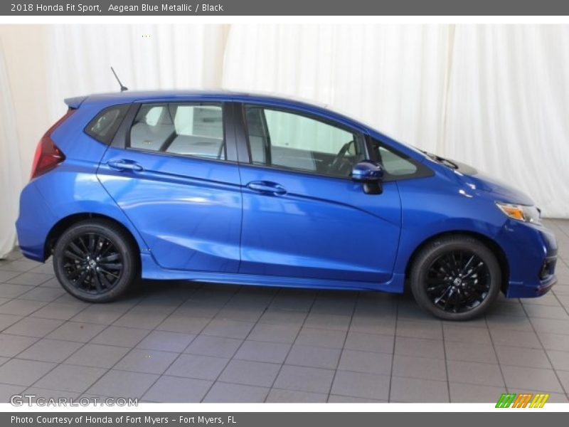 Aegean Blue Metallic / Black 2018 Honda Fit Sport