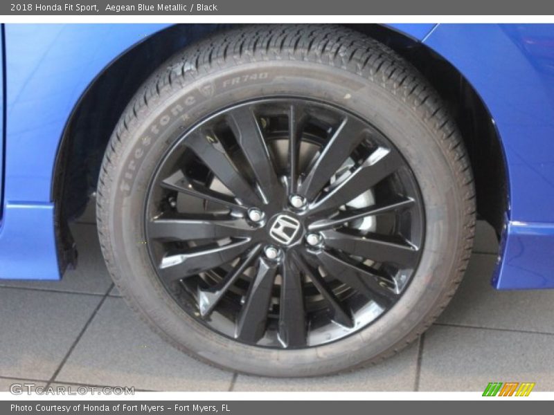 Aegean Blue Metallic / Black 2018 Honda Fit Sport
