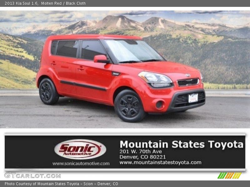 Molten Red / Black Cloth 2013 Kia Soul 1.6