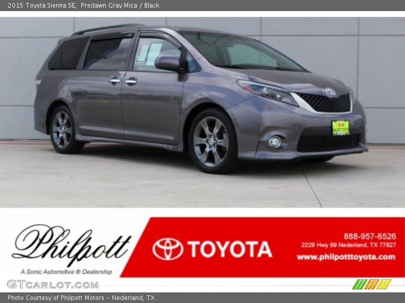 Predawn Gray Mica / Black 2015 Toyota Sienna SE