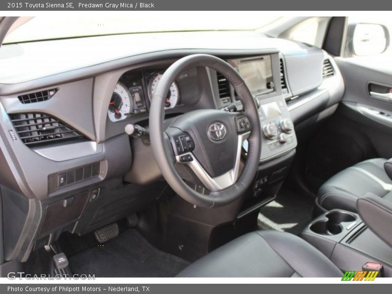 Predawn Gray Mica / Black 2015 Toyota Sienna SE