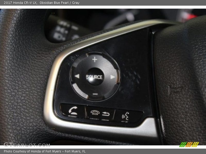 Obsidian Blue Pearl / Gray 2017 Honda CR-V LX