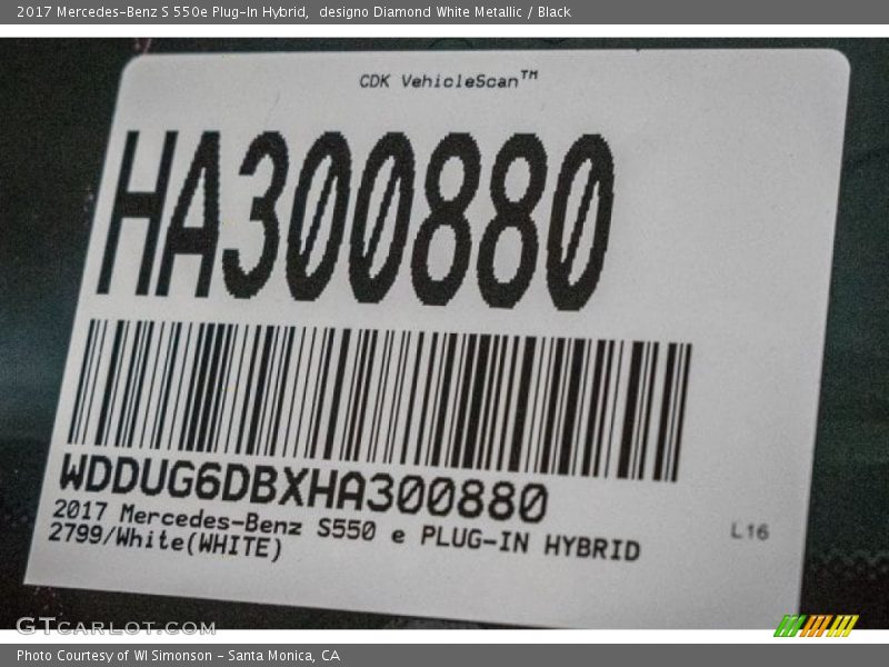 designo Diamond White Metallic / Black 2017 Mercedes-Benz S 550e Plug-In Hybrid