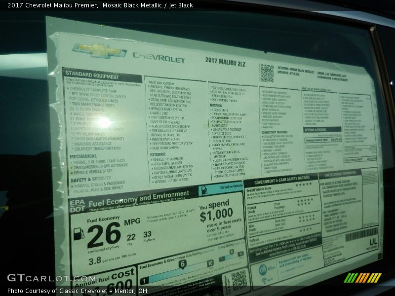 Mosaic Black Metallic / Jet Black 2017 Chevrolet Malibu Premier
