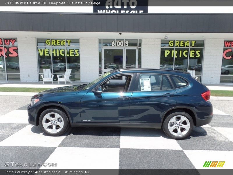 Deep Sea Blue Metallic / Beige 2015 BMW X1 sDrive28i