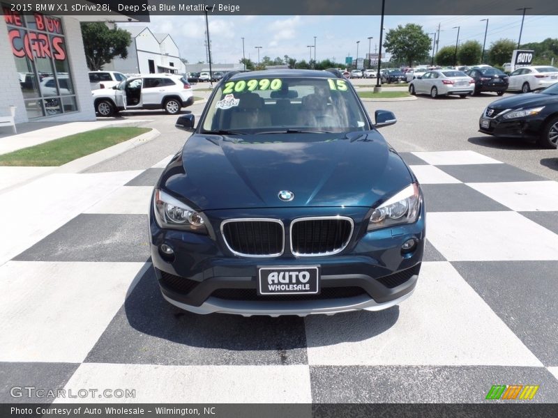 Deep Sea Blue Metallic / Beige 2015 BMW X1 sDrive28i
