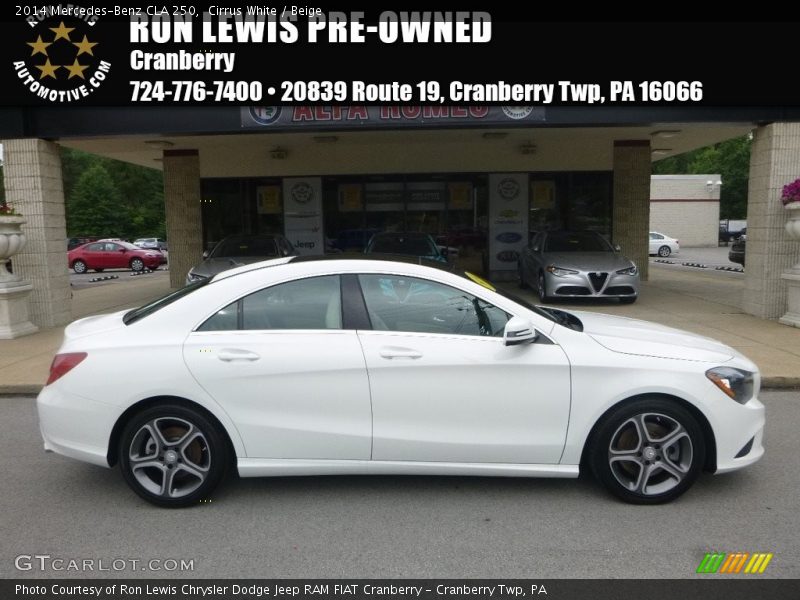 Cirrus White / Beige 2014 Mercedes-Benz CLA 250