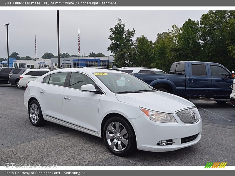 Summit White / Cocoa/Light Cashmere 2010 Buick LaCrosse CXL