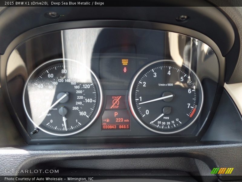 Deep Sea Blue Metallic / Beige 2015 BMW X1 sDrive28i