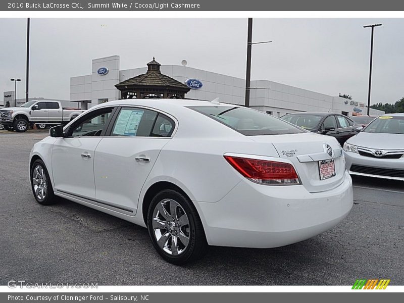 Summit White / Cocoa/Light Cashmere 2010 Buick LaCrosse CXL