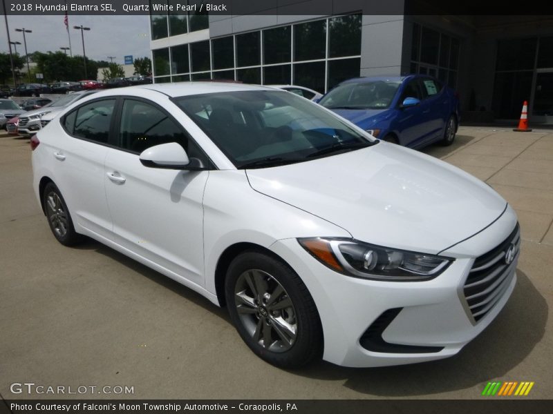 Quartz White Pearl / Black 2018 Hyundai Elantra SEL