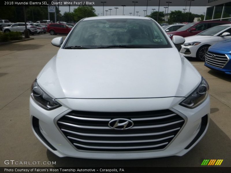 Quartz White Pearl / Black 2018 Hyundai Elantra SEL
