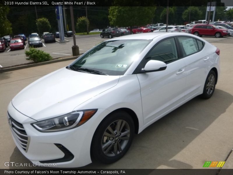 Quartz White Pearl / Black 2018 Hyundai Elantra SEL