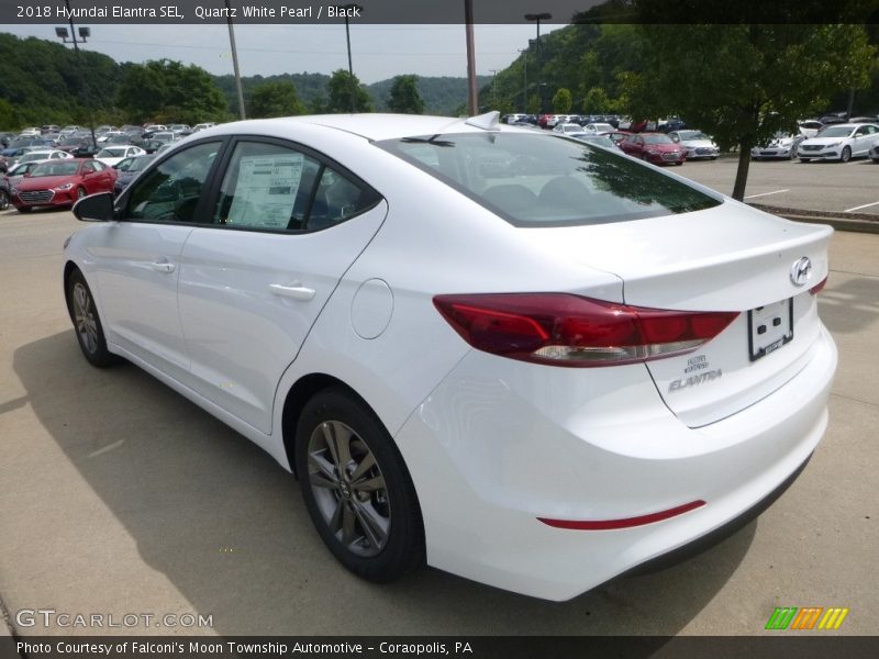 Quartz White Pearl / Black 2018 Hyundai Elantra SEL