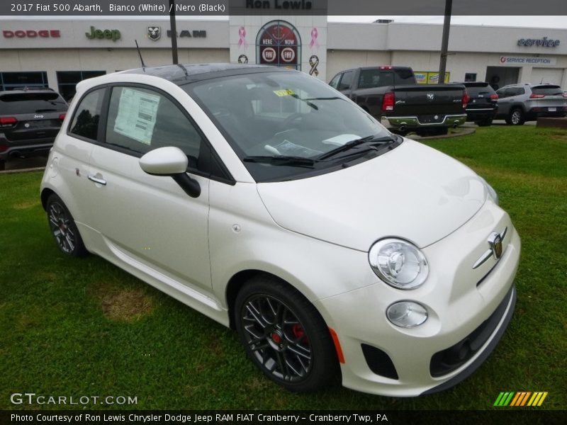 Bianco (White) / Nero (Black) 2017 Fiat 500 Abarth