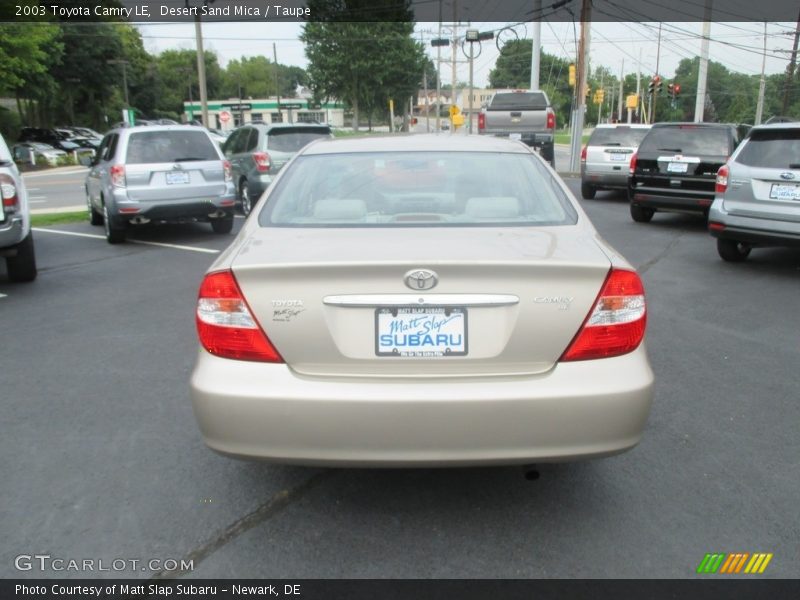 Desert Sand Mica / Taupe 2003 Toyota Camry LE