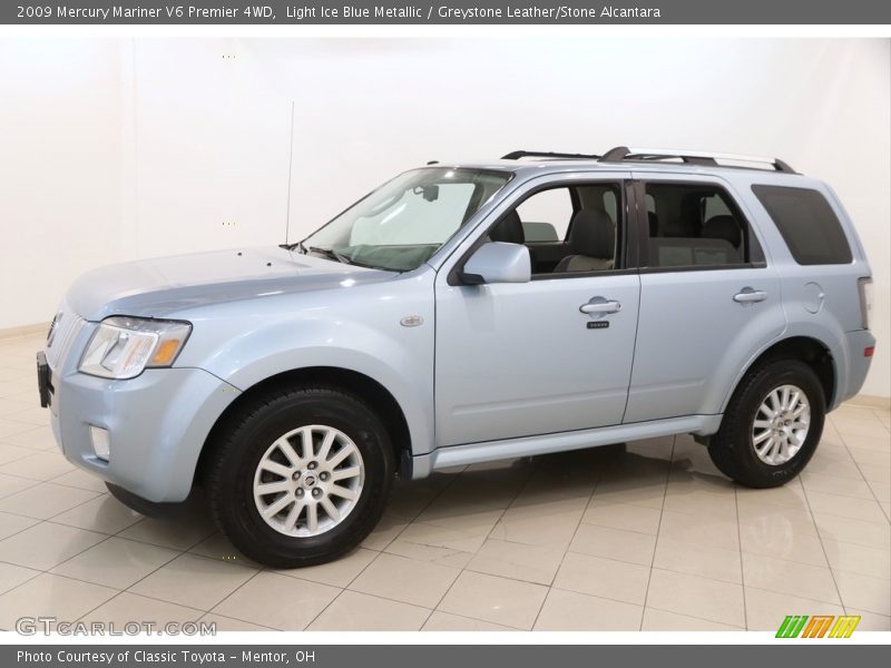 Light Ice Blue Metallic / Greystone Leather/Stone Alcantara 2009 Mercury Mariner V6 Premier 4WD