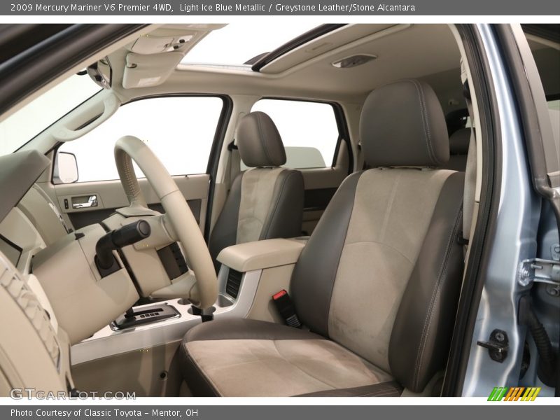 Light Ice Blue Metallic / Greystone Leather/Stone Alcantara 2009 Mercury Mariner V6 Premier 4WD
