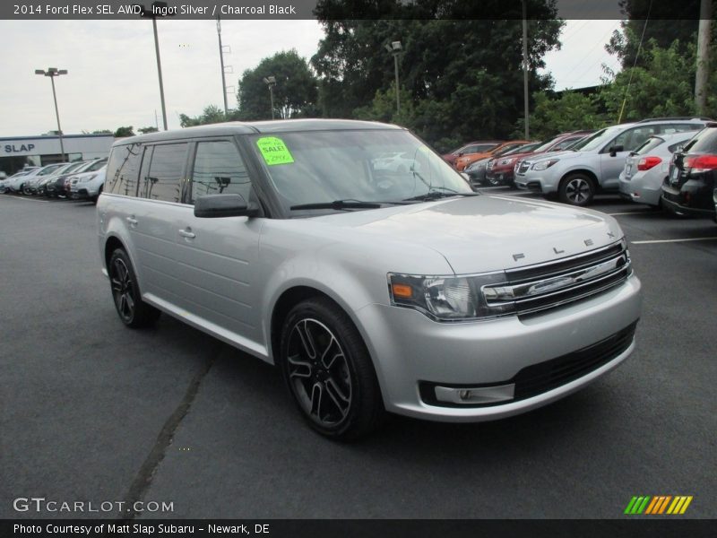 Ingot Silver / Charcoal Black 2014 Ford Flex SEL AWD
