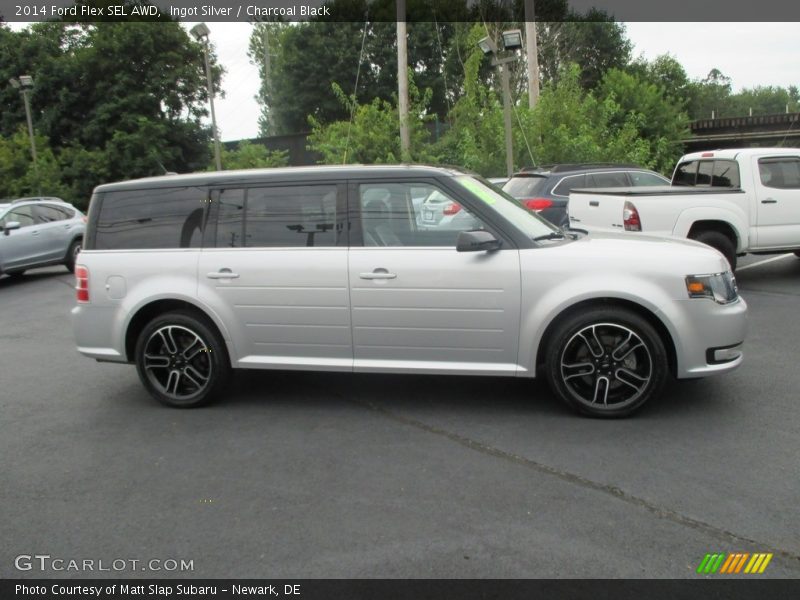 Ingot Silver / Charcoal Black 2014 Ford Flex SEL AWD