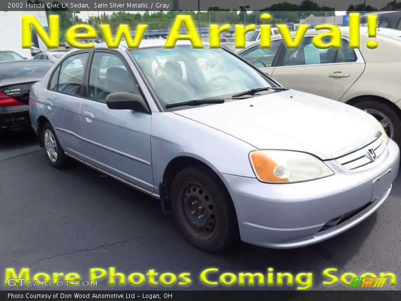 Satin Silver Metallic / Gray 2002 Honda Civic LX Sedan