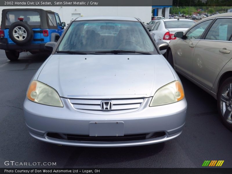Satin Silver Metallic / Gray 2002 Honda Civic LX Sedan