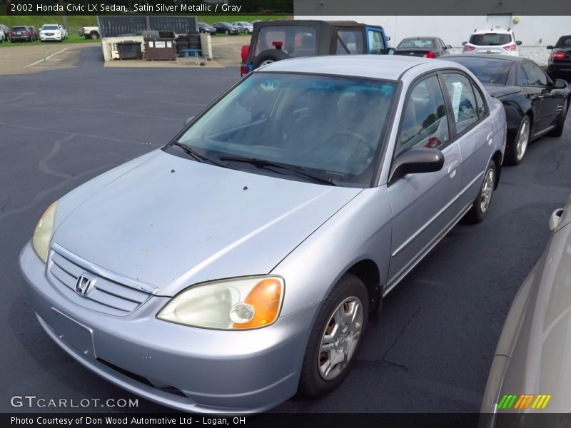 Satin Silver Metallic / Gray 2002 Honda Civic LX Sedan