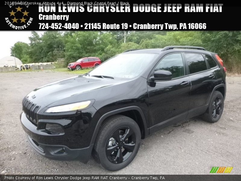 Diamond Black Crystal Pearl / Black 2018 Jeep Cherokee Altitude 4x4