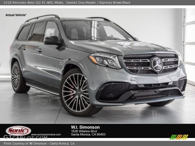 Selenite Grey Metallic / Espresso Brown/Black 2018 Mercedes-Benz GLS 63 AMG 4Matic