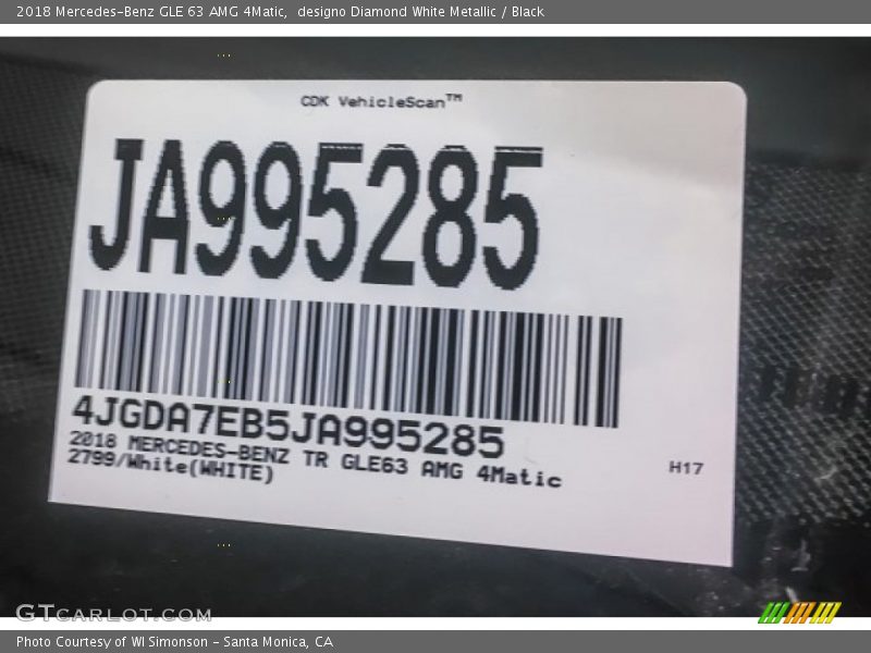 designo Diamond White Metallic / Black 2018 Mercedes-Benz GLE 63 AMG 4Matic