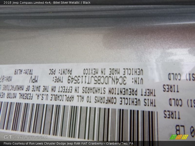 Billet Silver Metallic / Black 2018 Jeep Compass Limited 4x4