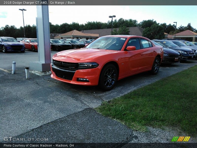 Go Mango / Black 2018 Dodge Charger GT AWD